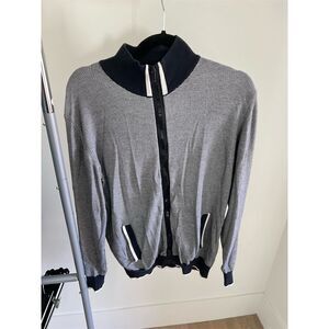 Z Zegna Men's Full Zip Cardigan Sweater L Multicolor Casual Fall